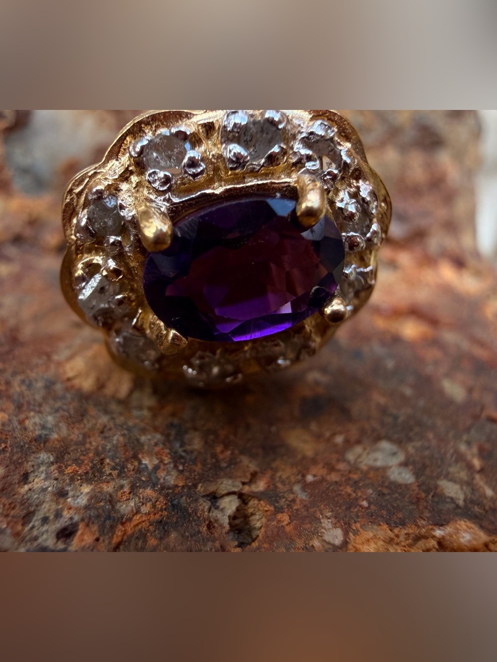 Amethyst & Diamond Earrings 18K Gold Over Sterling Silver 1.90 CTW - Picture 4 of 13